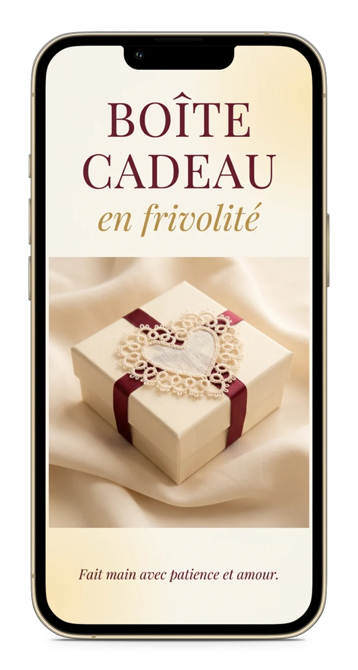 Boîte Cadeau en frivolité